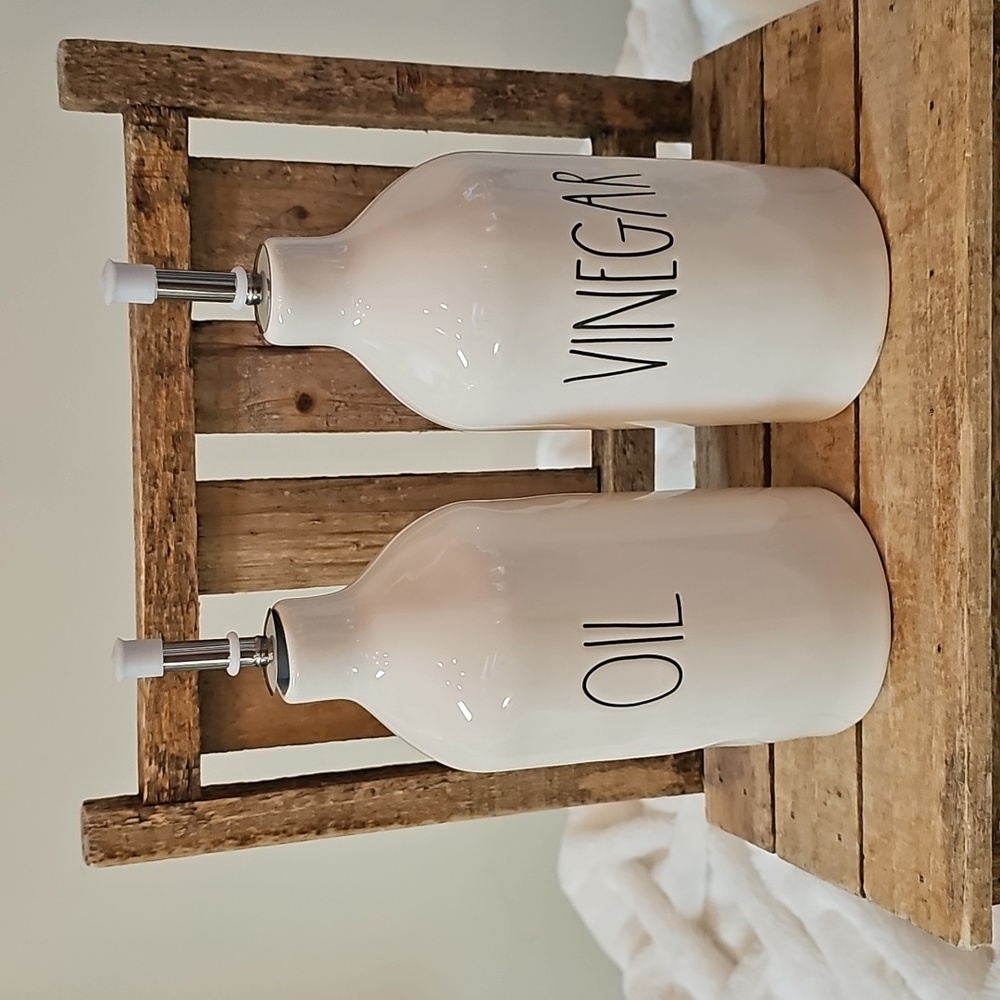 Rae Dunn Oil And Vinegar Decanter Set